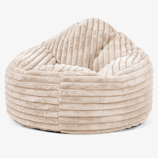 Pouf Poire Archi - Velours Côtelé Ultra Pelucheux Crème 01