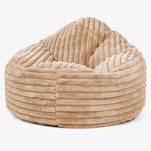 Pouf Poire Archi - Velours Côtelé Ultra Pelucheux Pêche