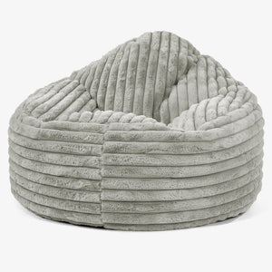 Pouf Poire Archi - Velours Côtelé Ultra Pelucheux Vert Sauge