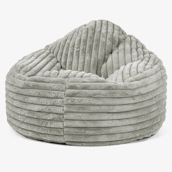 Pouf Poire Archi - Velours Côtelé Ultra Pelucheux Vert Sauge 01