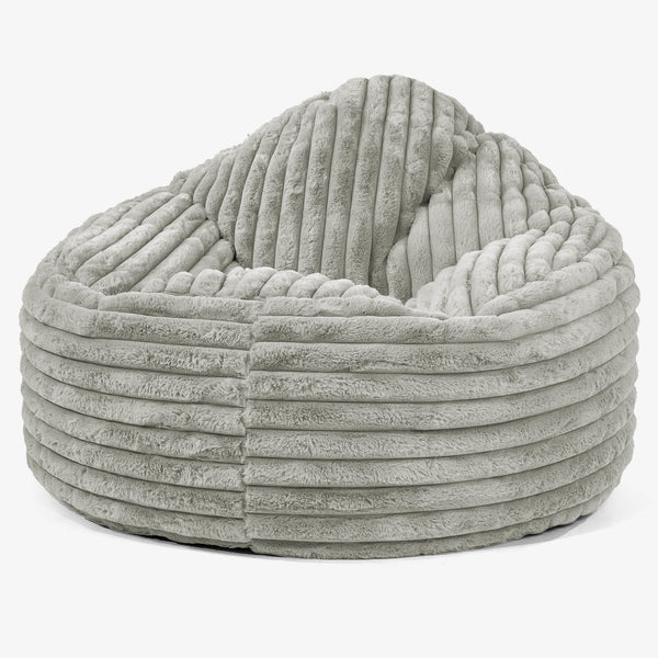 Pouf Poire Archi - Velours Côtelé Ultra Pelucheux Vert Sauge 01