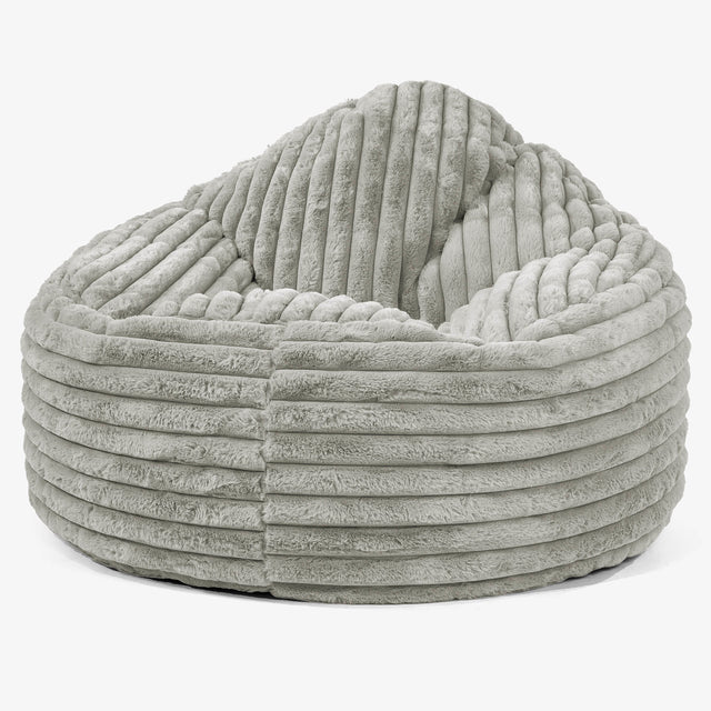 Pouf Poire Archi - Velours Côtelé Ultra Pelucheux Vert Sauge 01