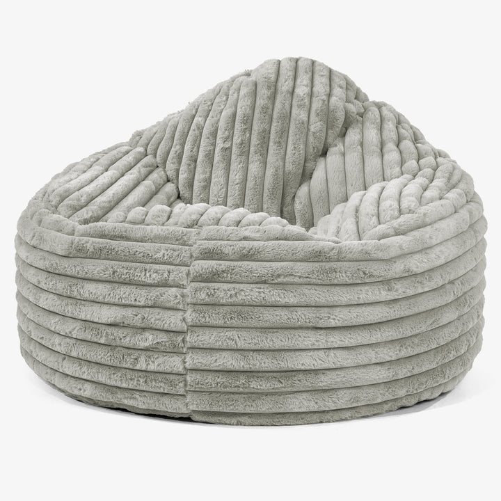 Pouf Poire Archi - Velours Côtelé Ultra Pelucheux Vert Sauge 01