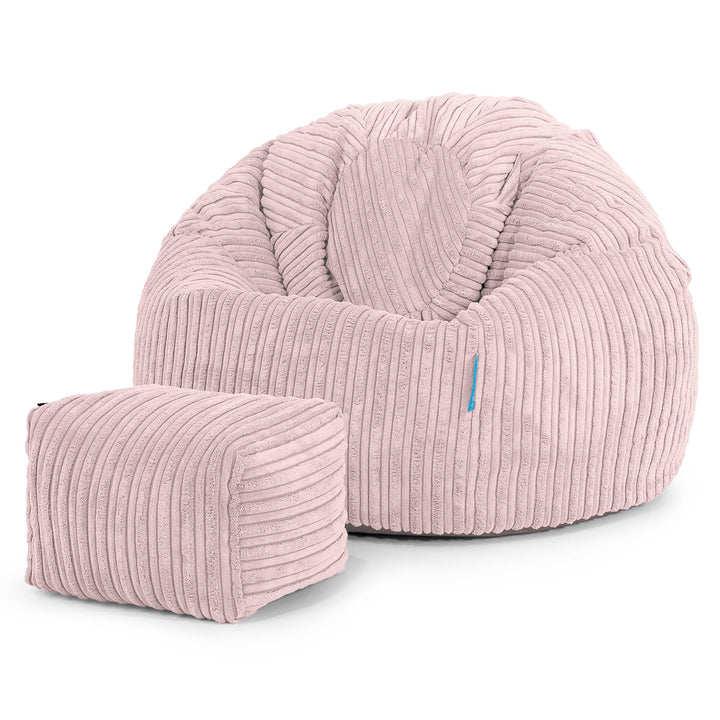 Pouf Poire Classique Enfant 1-5 ans - Côtelé Rose 02