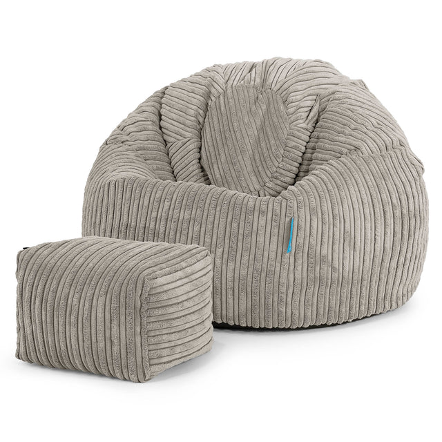 Pouf Poire Classique Enfant 1-5 ans - Côtelé Vison 02