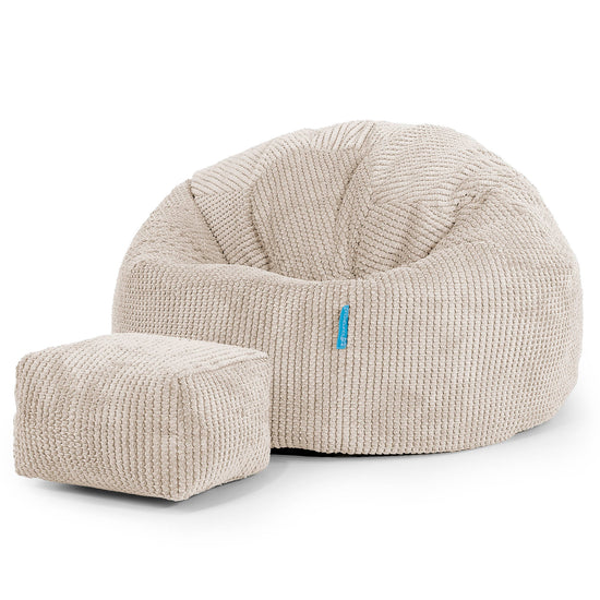 Pouf Poire Classique Enfant 1-5 ans - Pompon Crème 02
