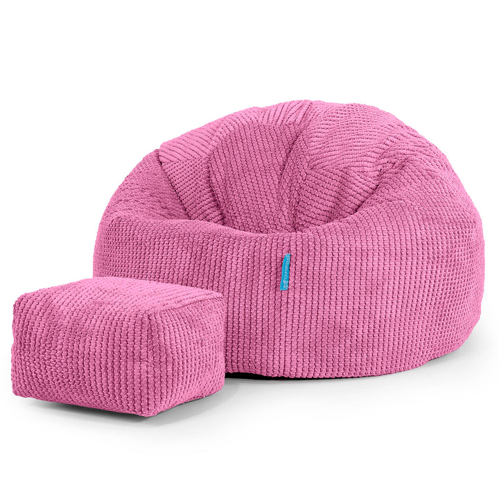 Pouf Poire Classique Enfant 1-5 ans - Pompon Rose 02