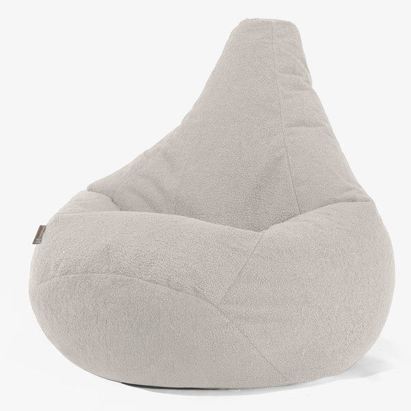 Pouf Poire Gamer - Bouclé Ivoire 01