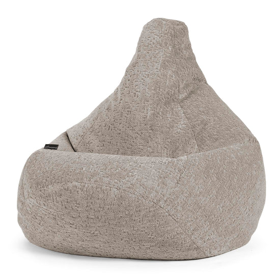 Pouf Poire Gamer - Chenille Luxe Gris 02
