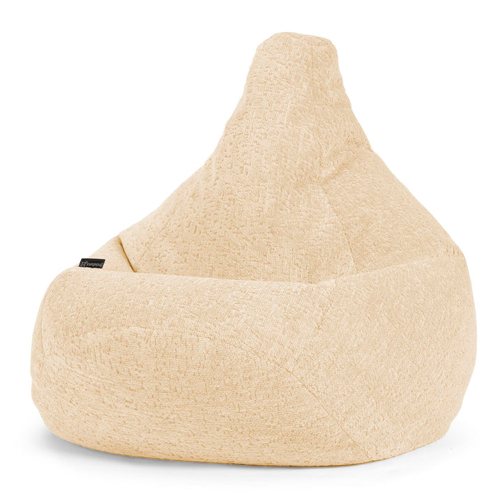 Pouf Poire Gamer - Chenille Luxe Ivoire 02