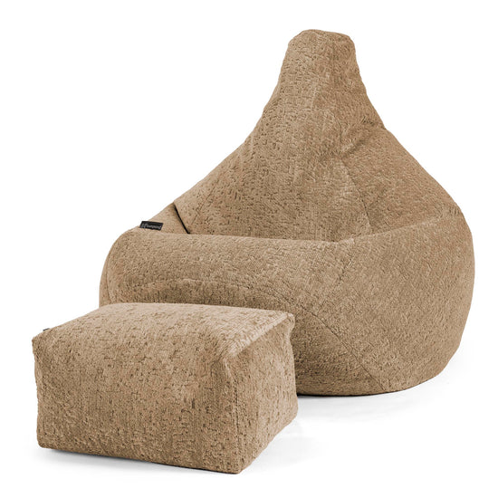 Pouf Poire Gamer - Chenille Luxe Vison 01