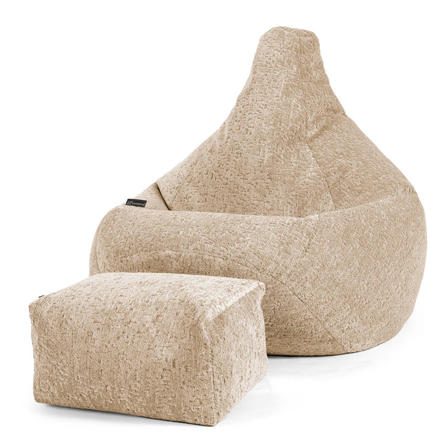 Pouf Poire Gamer - Chenille Luxe Vison 01