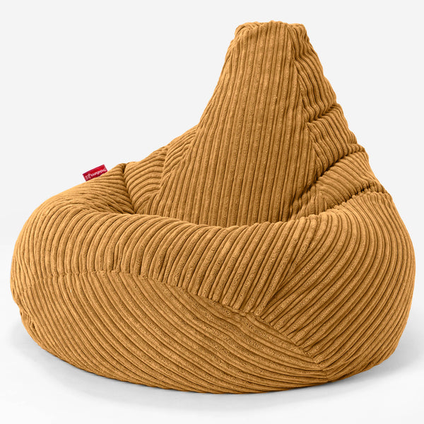 Pouf Poire Gamer - Côtelé Miel doré 01