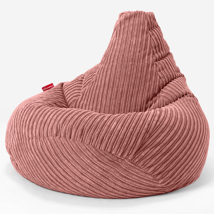 Pouf Poire Gamer - Côtelé Pêche 02