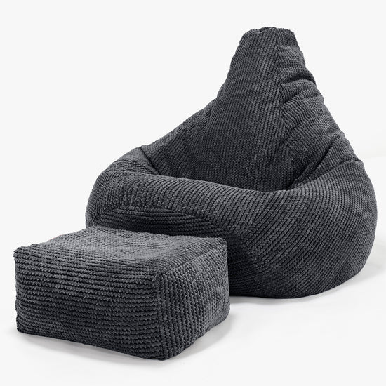 Pouf Poire Gamer - Pompon Noir 01