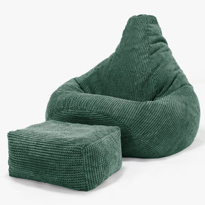 Pouf Poire Gamer - Pompon Vert Mousse