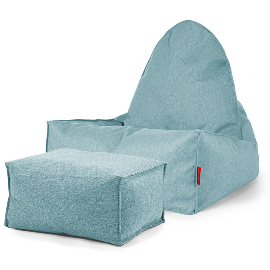 Pouf Relax Style Scandi - Interalli Laine Aqua 02