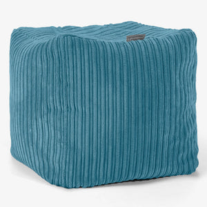 Pouf Repose-pieds Cube - Côtelé Mer égée