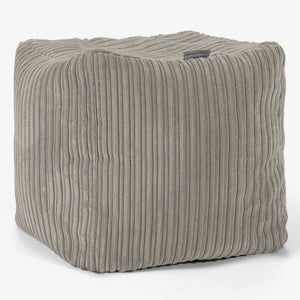 Pouf Repose-pieds Cube - Côtelé Vison