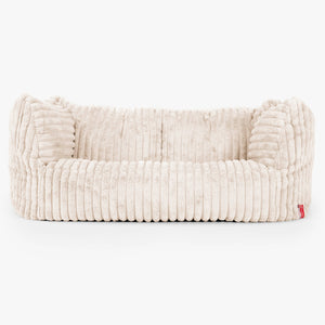 Pouf Canapé Ruben - Velours Côtelé Ultra Pelucheux Crème