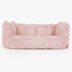 Pouf Canapé Ruben - Velours Côtelé Ultra Pelucheux Rose Pastel