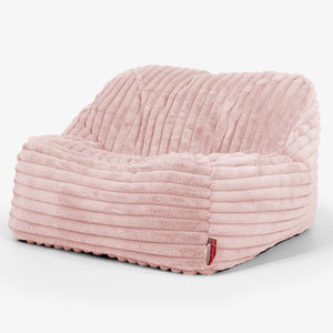 Le Pouf Doudou - Velours Côtelé Ultra Pelucheux Rose Pastel