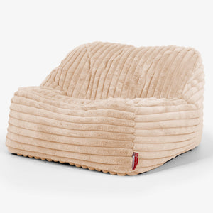 Le Pouf Doudou - Velours Côtelé Ultra Pelucheux Pêche