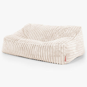 Le Canapé Pouf Doudou - Velours Côtelé Ultra Pelucheux Crème