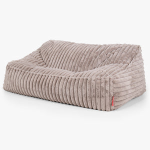 Le Canapé Pouf Doudou - Velours Côtelé Ultra Pelucheux Vison