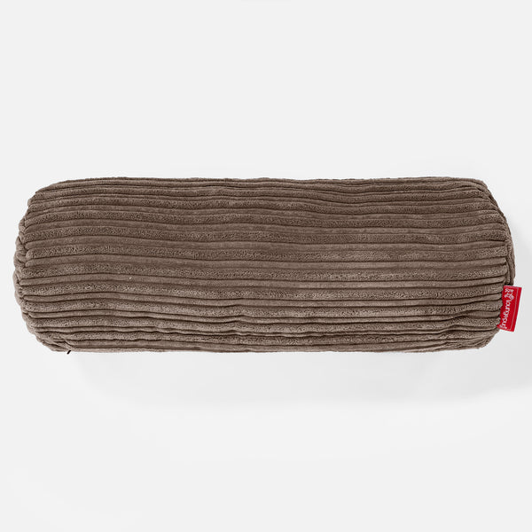 Housse de Traversin 20 x 55cm - Côtelé Moka