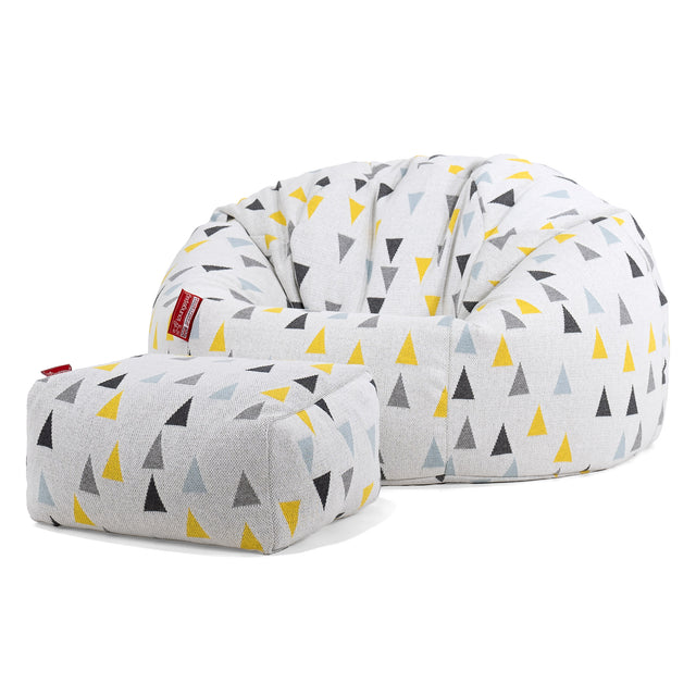 Pouf Poire Classique - Tricoté Triangle Géométrique 02