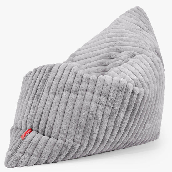 Pouf Géant XXL - Velours Côtelé Ultra Pelucheux Gris 02