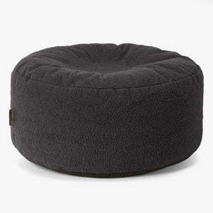 Pouf Design Rond - Bouclé Anthracite