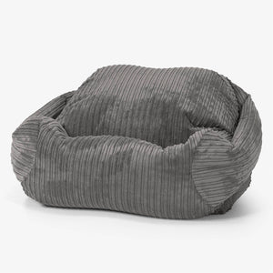 Pouf Fauteuil Sabine - Côtelé Anthracite