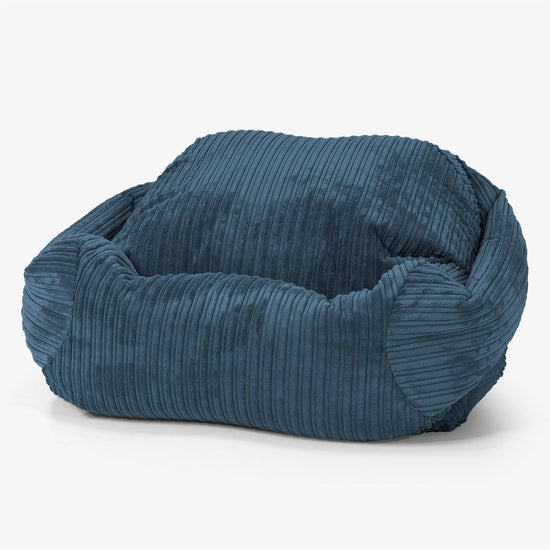 Pouf Fauteuil Sabine - Côtelé Bleu Marine 01