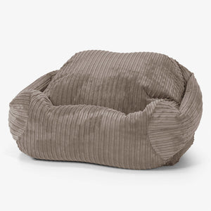 Pouf Fauteuil Sabine - Côtelé Grège
