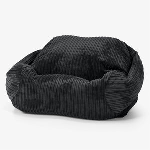 Pouf Fauteuil Sabine - Côtelé Noir