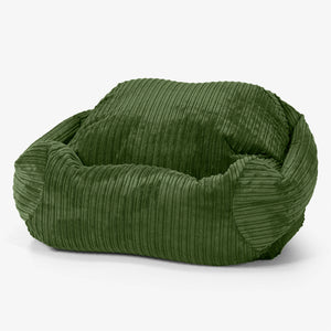 Pouf Fauteuil Sabine - Côtelé Vert Forêt