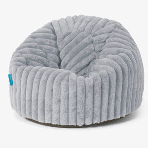Pouf Poire Classique Enfant 1-5 ans - Velours Côtelé Ultra Pelucheux Bleu Dragé
