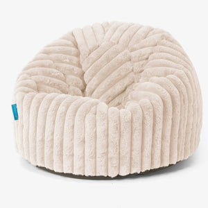 Pouf Poire Classique Enfant 1-5 ans - Velours Côtelé Ultra Pelucheux Crème