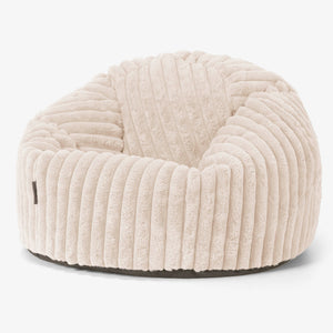 Pouf Poire Classique - Velours Côtelé Ultra Pelucheux Crème