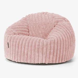 Pouf Poire Classique - Velours Côtelé Ultra Pelucheux Rose Pastel