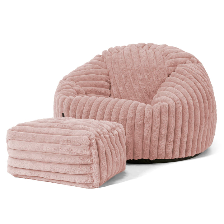 LOUNGE PUG - Côtelé - Pouf Poire Classique - Mer Égée - Maison LOUNGE PUG - Côtelé - Pouf Poire Classique - Mer Égée - Maison