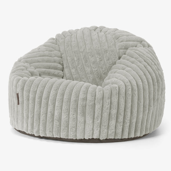 Pouf Poire Classique - Velours Côtelé Ultra Pelucheux Vert Sauge 01