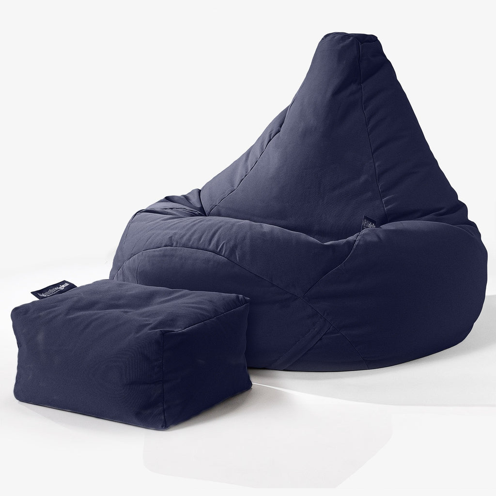 Big Bertha Original, SoleiStorm™ Ultra 2000 h+ Pouf Poire Gamer, Pouf Poire, Extérieur, Olefin Bleu Marine