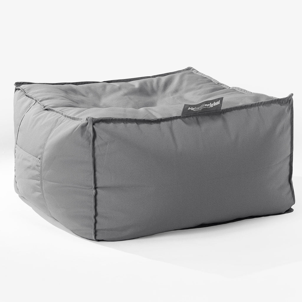 Big Bertha Original, SoleiStorm™ Ultra 2000 h+ Gros Pouf Carré, Extérieur, Olefin Gris moyen