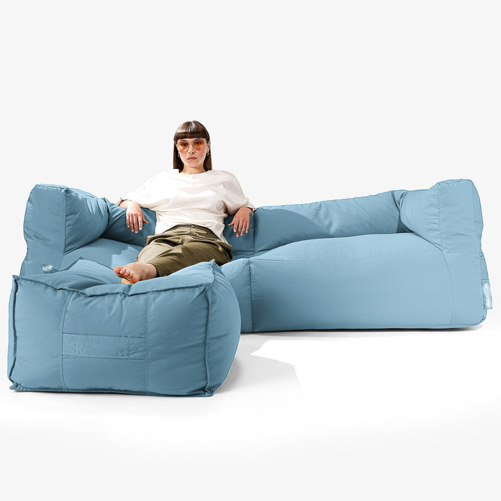 Big Bertha Original, SoleiStorm™ Ultra 2000 h+ Canapé Pouf , Gros Pouf, Extérieur, Olefin Bébé Bleu