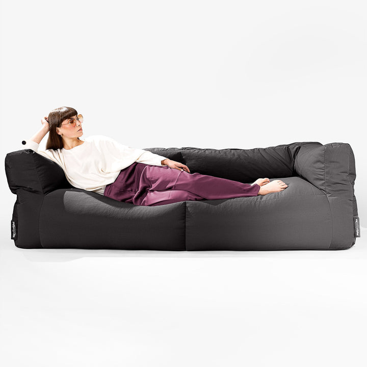 Big Bertha Original, SoleiStorm™ Ultra 2000 h+ Canapé Pouf , Gros Pouf, Extérieur, Olefin Noir