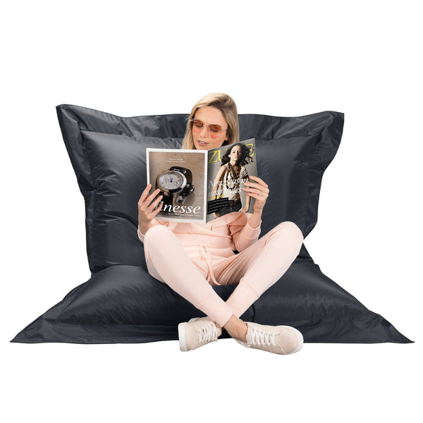 Big Bertha Original - Pouf Géant XXL Original, Gros Pouf Extérieur - Gris Platine