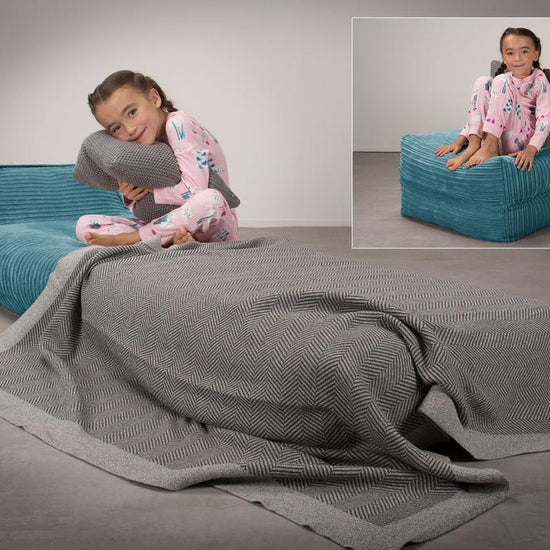Lounge Pug, Avery, Fauteuil Futon, Unique, Côtelé Mer Égéé